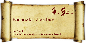 Haraszti Zsombor névjegykártya